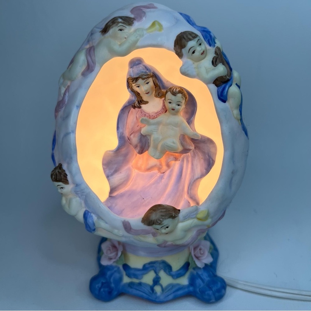 AVON INSPIRATIONAL Light MADONNA AND‎ CHILD Ceramic Figurine - Picture 6 of 16